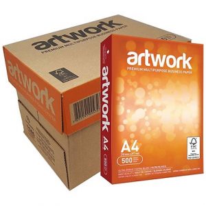 Artwork A4 80gsm white paper – 5 x 500 sheet reams for office and school use