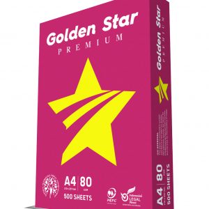 Golden Star A4 paper 5 reams of 500 sheets each – available in 70gsm and 80gsm options