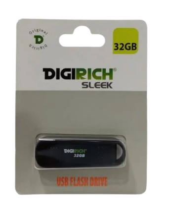 Digirich Sleek 32GB Flash Drive – Store More, Carry Less. Digirich Sleek 32GB USB flash drive with compact design and fast data transfer
