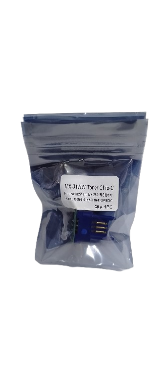 MX-31WW Cyan Toner Chip – Precision Reset for Peak Printing Performance. MX-31WW Cyan Toner Chip for Sharp MX series printers compatible replacement