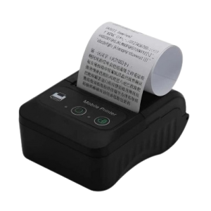 Compact 58mm portable thermal printer with Type-C charging and barcode printing compatibility