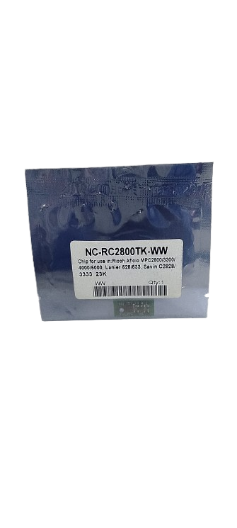 NC-RC2800TK-WW Black Toner Chip – 23K Yield for Ricoh Aficio MPC2800/3300/4000/6000 & More NC-RC2800TK-WW Black Toner Chip – 23K Yield for Ricoh Aficio, Lanier & Savin Printers